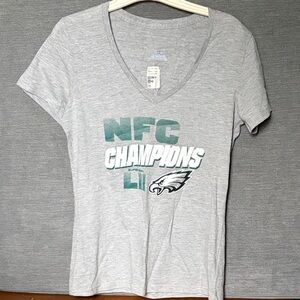 Eagles Gray Super bowl 52 NFC Champions V-Neck T-Shirt